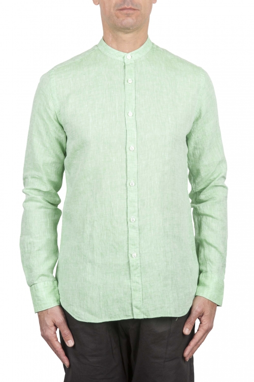 SBU 01276 Mandarin collar linen shirt 01