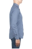 SBU 01303 Geometric printed pattern blue cotton shirt 03