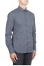 SBU 01304 Geometric printed pattern navy blue cotton shirt 02