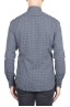 SBU 01304 Geometric printed pattern navy blue cotton shirt 04