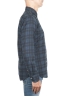 SBU 01305 Checkered pattern blue cotton shirt 03