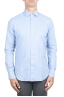 SBU 01307 Plain soft cotton blue flannel shirt 01