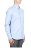 SBU 01307 Plain soft cotton blue flannel shirt 02