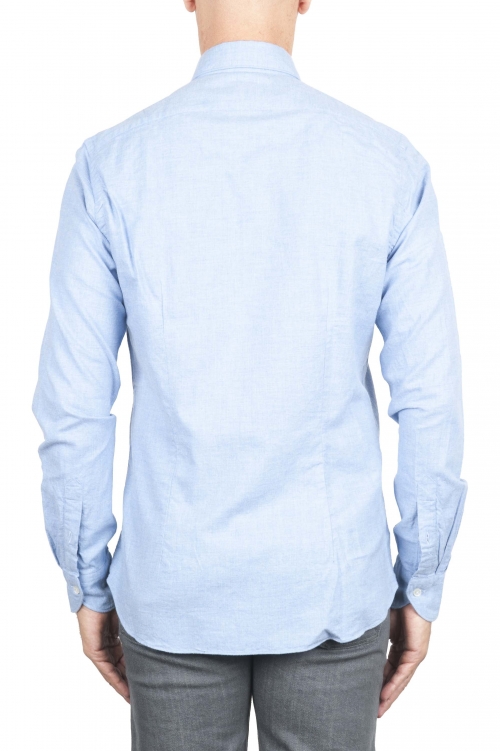 SBU 01307 Camisa de franela azul de algodón suave 01