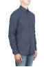 SBU 01309 Plain soft cotton blue navy flannel shirt 02