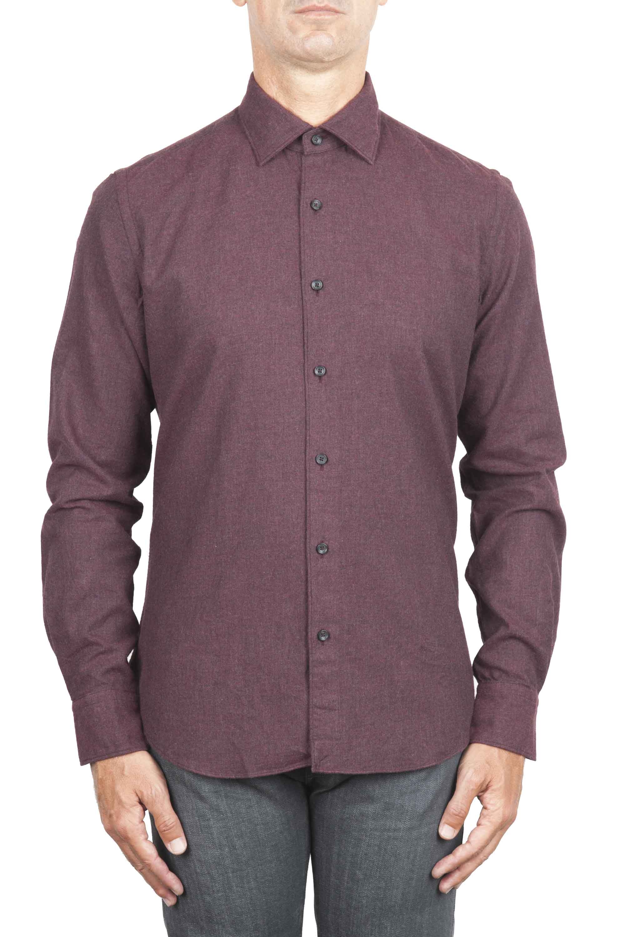 SBU 01310 Plain soft cotton caret flannel shirt 01