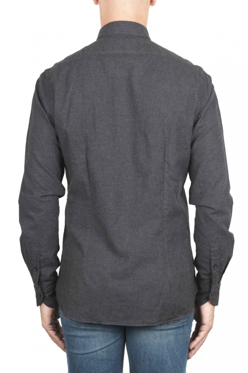 SBU 01311 Plain soft cotton grey flannel shirt 01