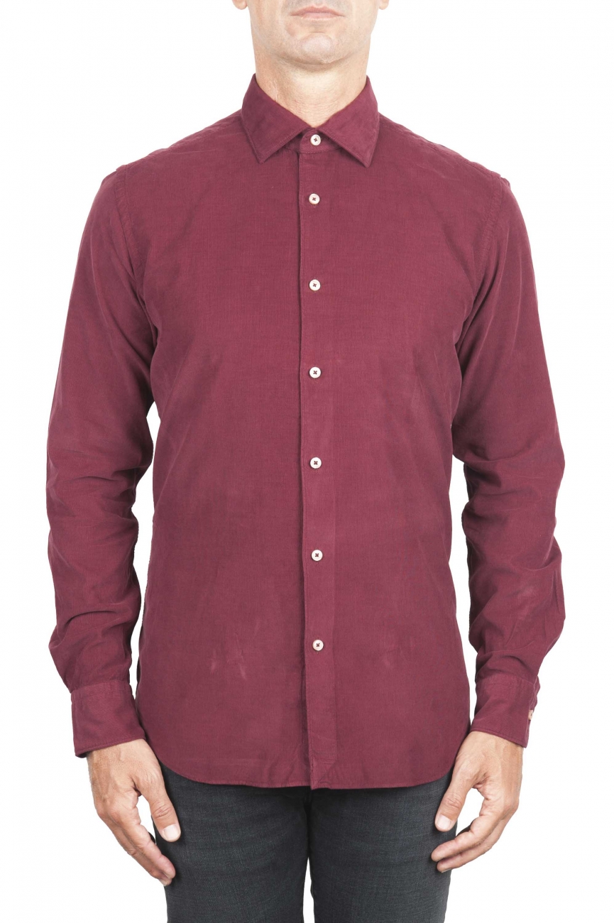 SBU 01322 Red corduroy cotton shirt 01