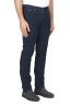 SBU 01456 Jeans elasticizzato in velluto millerighe a coste sovratinto prelavato blu 02