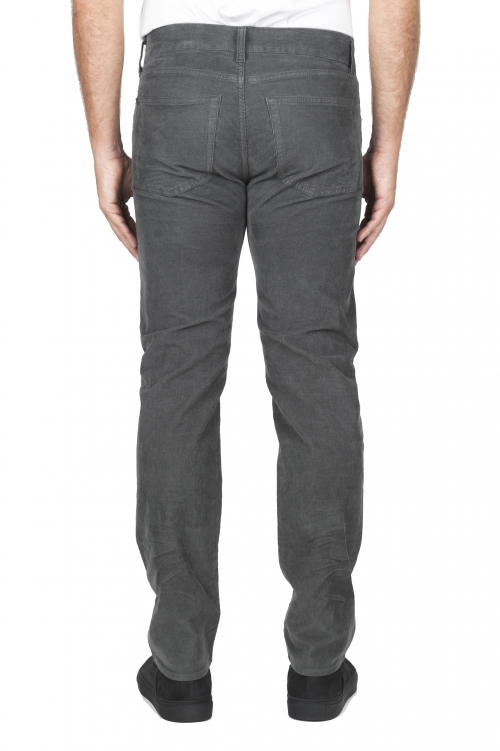 SBU 01457 Jeans elasticizzato in velluto millerighe a coste sovratinto prelavato grigio 01