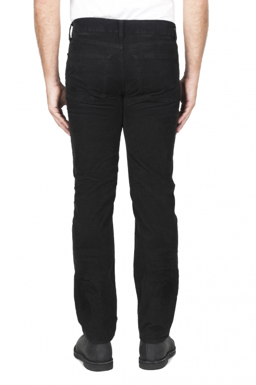 SBU 01459 Black overdyed pre-washed stretch ribbed corduroy cotton jeans 01