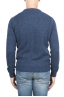 SBU 01468 Suéter azul de cuello redondo en lana boucle merino extra fina 04