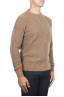 SBU 01470 Suéter beige de cuello redondo en lana boucle merino extra fina 02