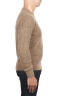 SBU 01470 Suéter beige de cuello redondo en lana boucle merino extra fina 03