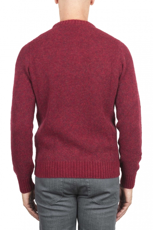 SBU 01472 Suéter rojo de cuello redondo en lana boucle merino extra fina 01