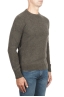 SBU 01473 Green crew neck sweater in boucle merino wool extra fine 02