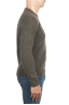 SBU 01473 Suéter verde de cuello redondo en lana boucle merino extra fina 03