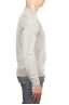 SBU 01474 Beige crew neck wool sweater faded effect 03