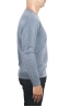 SBU 01475 青いクルーネックウールのセーターが退色効果 03