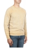 SBU 01476 Yellow crew neck wool sweater faded effect 02