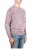 SBU 01481 Pink crew neck wool sweater faded effect 02