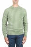 SBU 01482 Green crew neck wool sweater faded effect 01