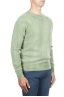 SBU 01482 Green crew neck wool sweater faded effect 02
