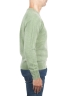 SBU 01482 Green crew neck wool sweater faded effect 03