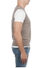 SBU 01483 Beige round neck merino wool and cashmere sweater vest 03