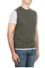 SBU 01488 Green round neck merino wool and cashmere sweater vest 02