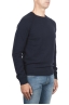 SBU 01492 Blue round neck raw cut neckline and raglan sleeve sweater 02