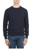 SBU 01493 Navy blue round neck raw cut neckline and raglan sleeve sweater 01