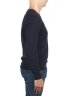 SBU 01493 Navy blue round neck raw cut neckline and raglan sleeve sweater 03