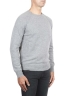 SBU 01494 Grey round neck raw cut neckline and raglan sleeve sweater 02