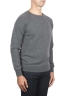 SBU 01495 Anthracite round neck raw cut neckline and raglan sleeve sweater 02