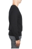 SBU 01496 Black round neck raw cut neckline and raglan sleeve sweater 03
