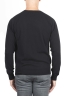 SBU 01496 Black round neck raw cut neckline and raglan sleeve sweater 04