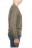 SBU 01497 Green round neck raw cut neckline and raglan sleeve sweater 03