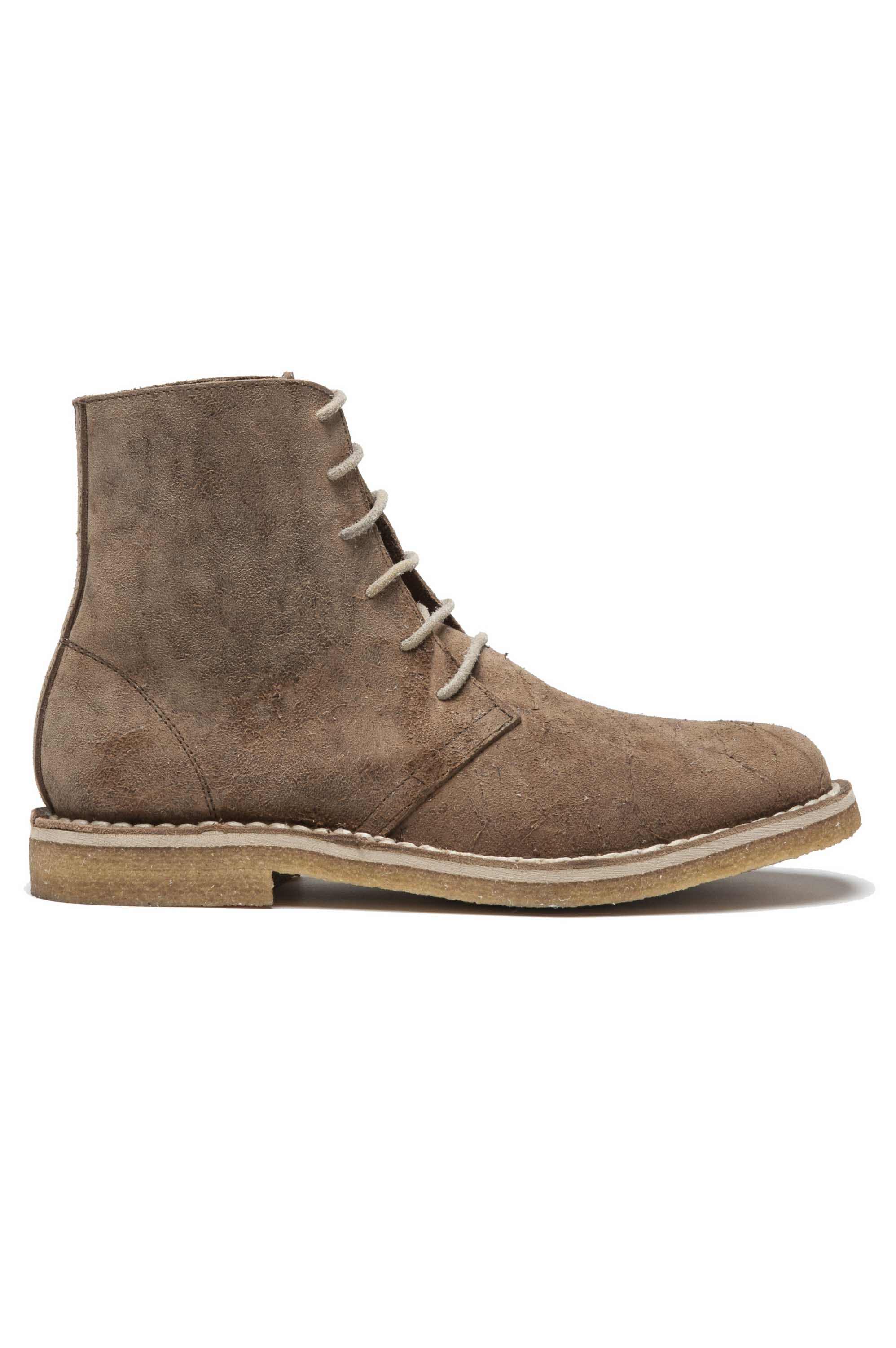 SBU 01510 Classic high top desert boots in beige oiled calfskin leather 01