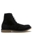 SBU 01513 Classic high top desert boots in black suede calfskin leather 01