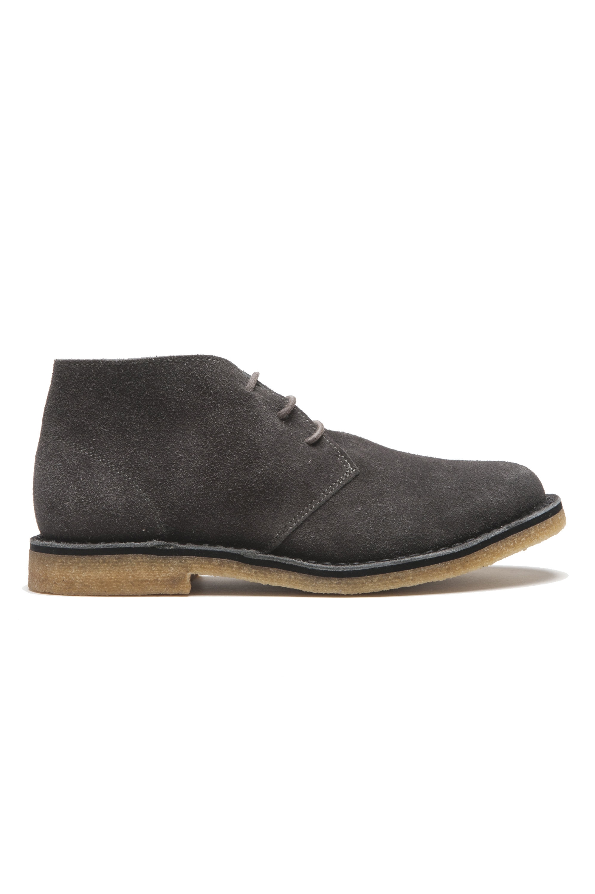 SBU 01517 Classic mid top desert boots in grey suede calfskin leather 01