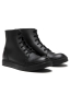 SBU 01518 黒いカーフスキンレザーのハイトップ軍用ブーツ 02