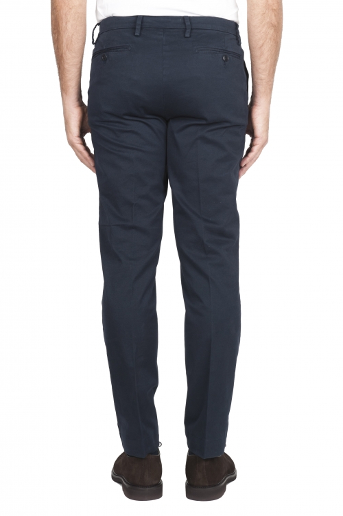SBU 01533 Pantalones chinos clásicos en algodón elástico azul 01