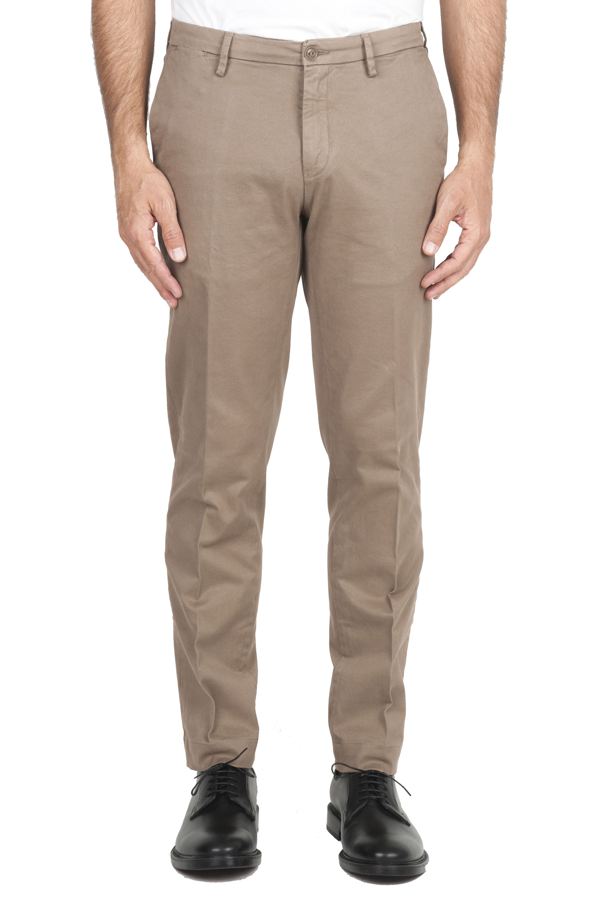 SBU 01534 Classic chino pants in beige stretch cotton 01