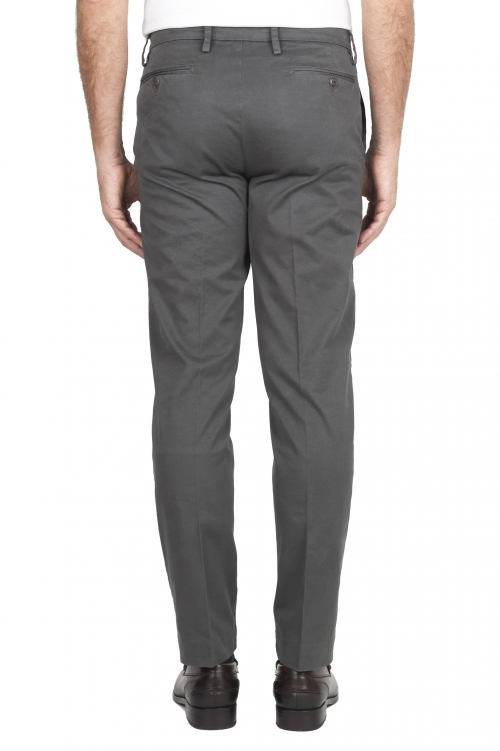 SBU 01536 Pantalones chinos clásicos en algodón elástico gris 01