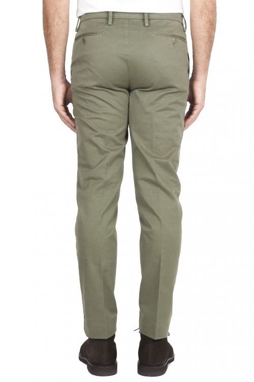 SBU 01538 Pantaloni chino classici in cotone stretch verde 01