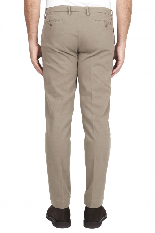 SBU 01541 Pantalones chinos clásicos en algodón elástico beige 01