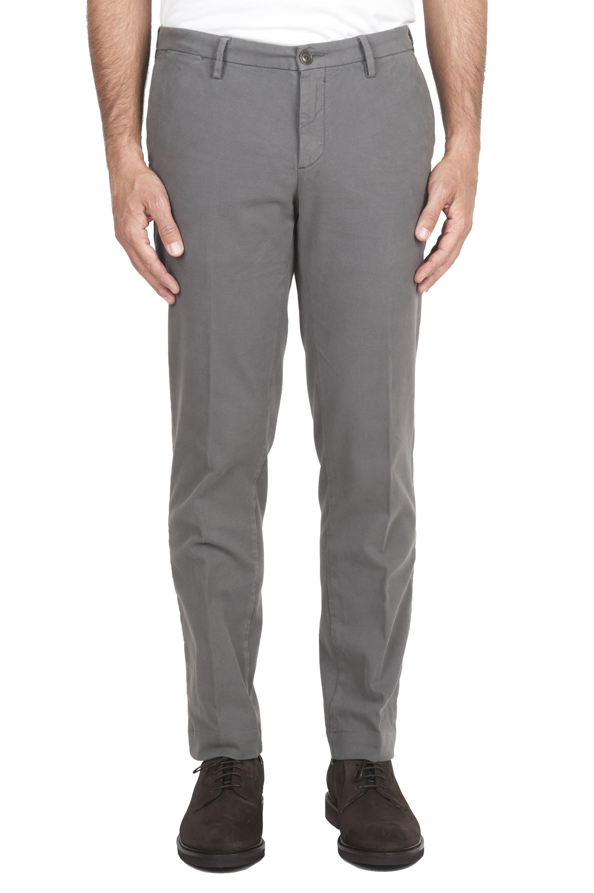 SBU 01543 Pantalon chino classique en coton stretch gris clair 01