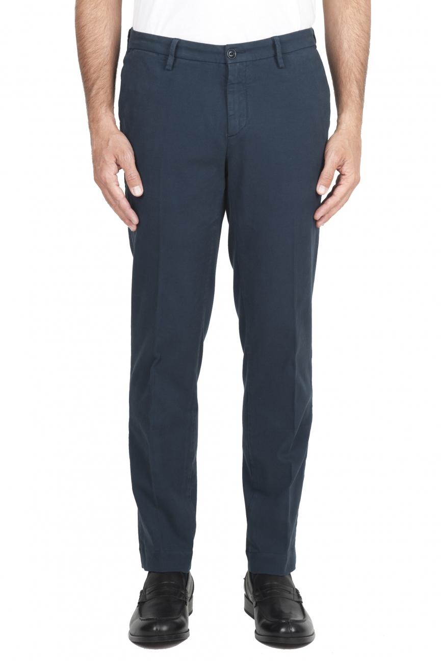 SBU 01544 Pantalon chino classique en coton stretch blue 01
