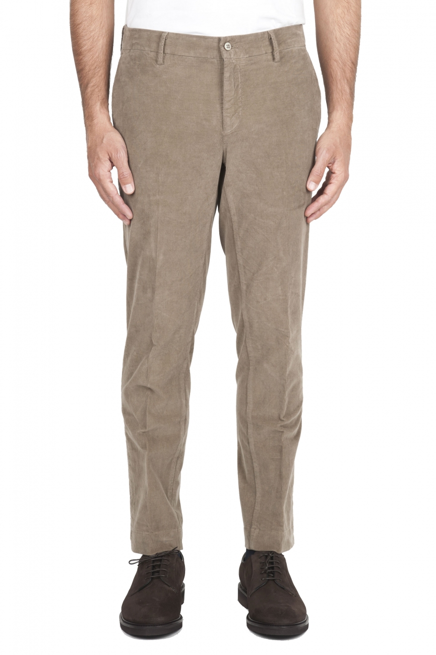 SBU 01546 Classic chino pants in beige stretch cotton 01